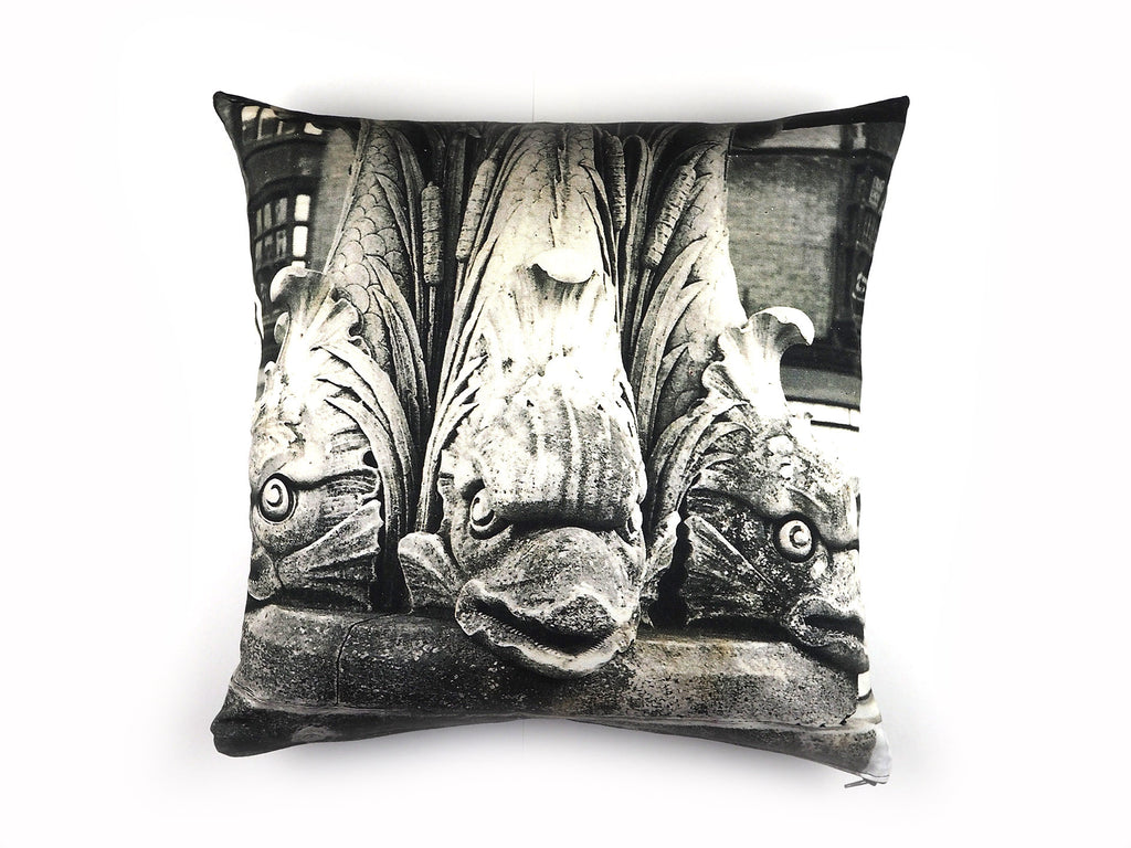 Vintage 1960's black and white photo print cushion cover