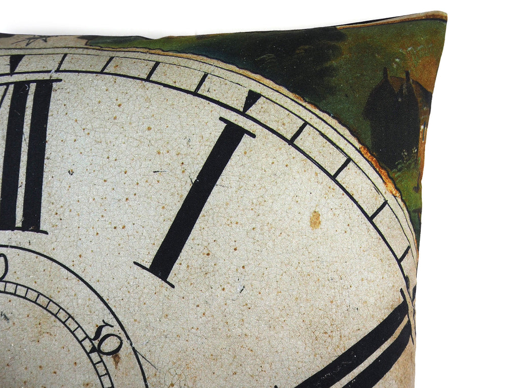 Max & Rosie Handmade antique clock face cushion detail
