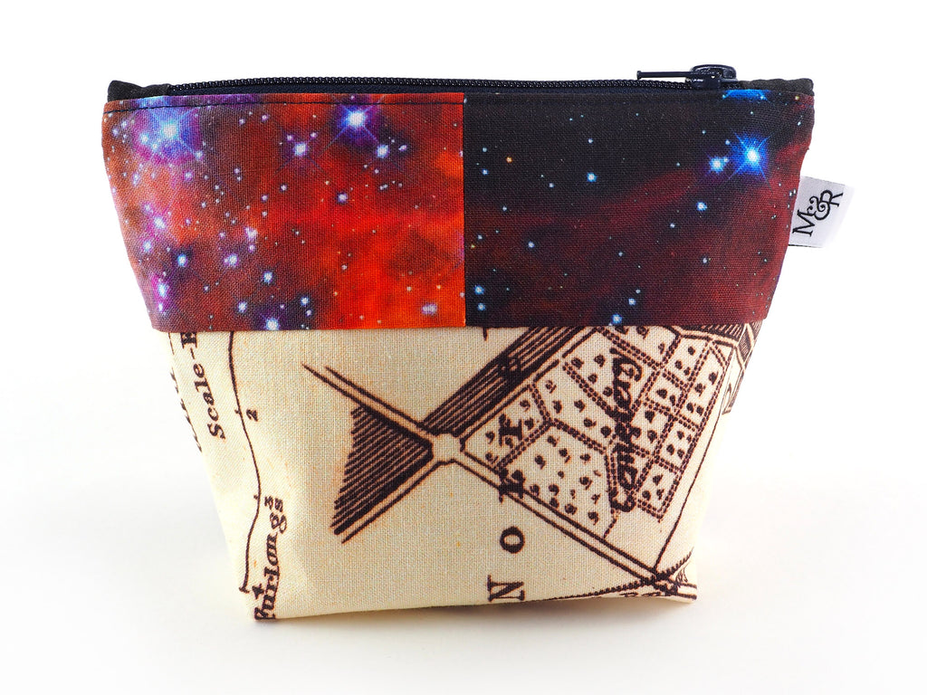 Handmade galaxy print zip bag 