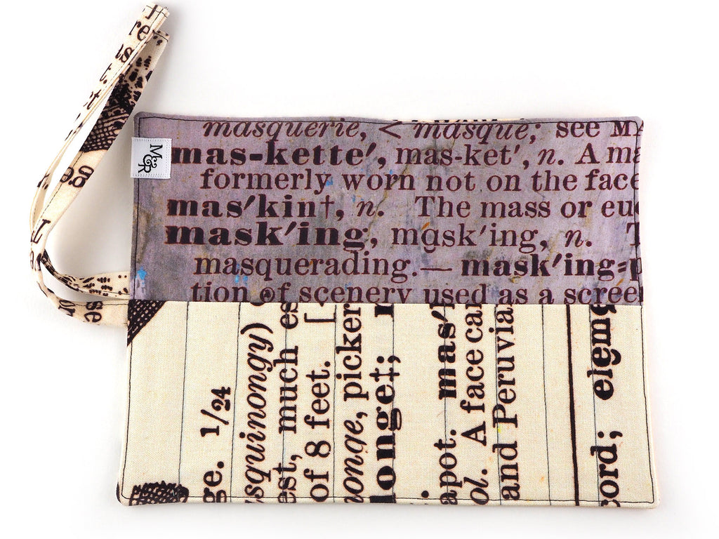 Text print handmade brush and pencil roll inner