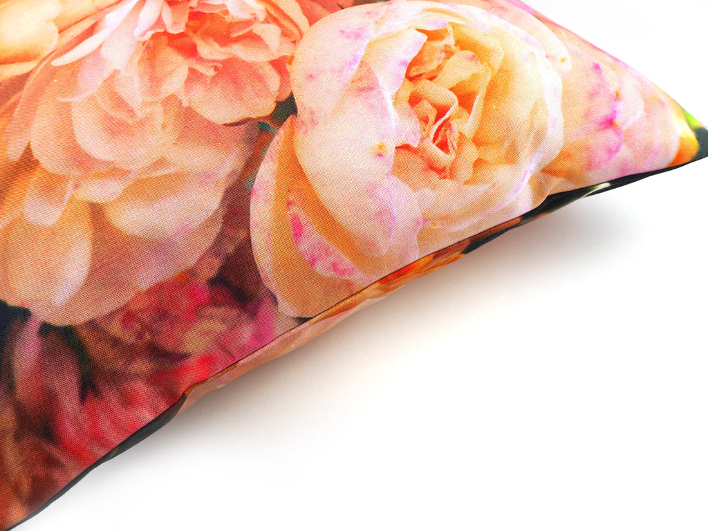 English rose print cushion detail