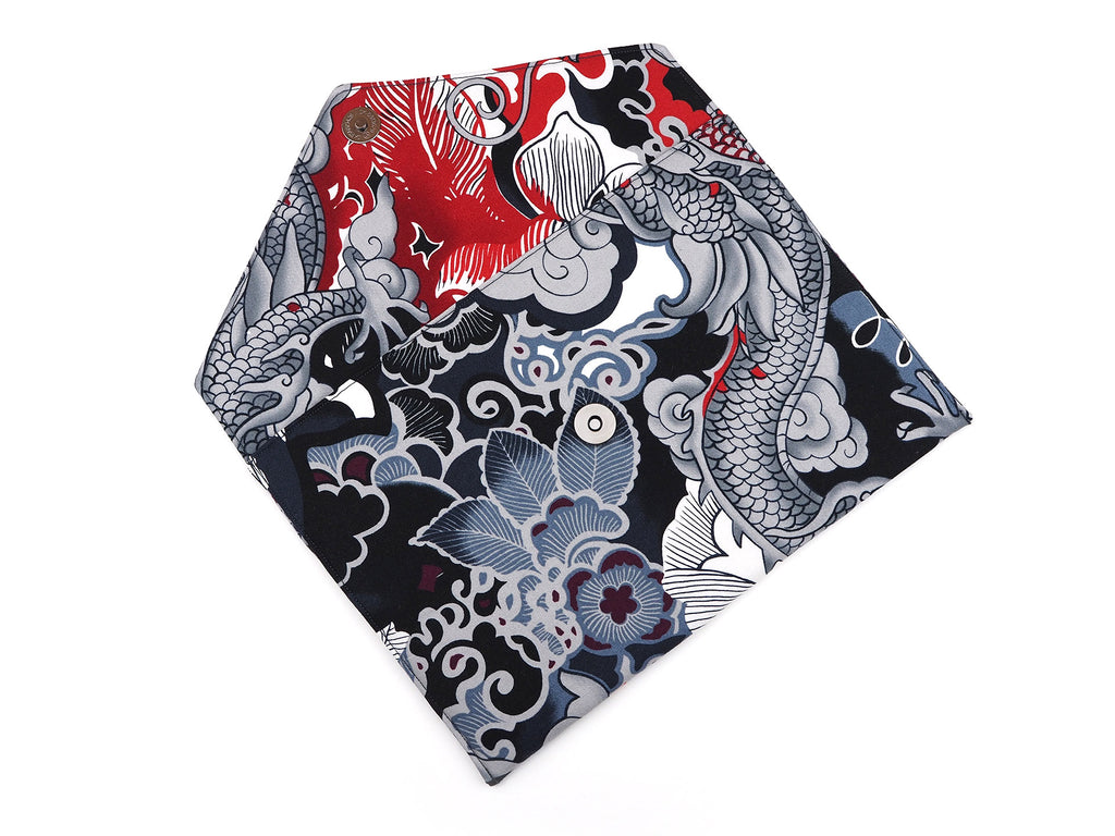 Handmade designer print fabric envelope clutch